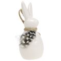 Floristik24 Decorative rabbit with feather white 9cm 6pcs