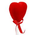 Floristik24 Deco hearts flocked 6cm red 18pcs