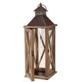 Decorative Lantern Wood Vintage Wooden Lantern Brown 17×17×50cm | Floristik24.co.uk
