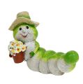 Floristik24 Decorative caterpillar with hat H7cm - 8cm green 2pc