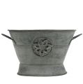 Floristik24 Decorative bowl with flower zinc Ø21cm H14cm