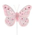 Floristik24 Deco Butterfly Rosa with mica 10.5cm 3pcs
