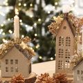 Decorative stars flocked scatter decoration yellow brown Ø4/5cm 40 pcs | Floristik24.co.uk