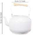 Decorative teapot, planter, metal, white, shabby chic, Ø8.6cm, H16cm, vintage decorative flower pot | Floristik24.co.uk