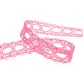 Floristik24 Decorative ribbon lace pink 15mm 20m