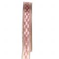 Floristik24 Deco ribbon pink with gold 15mm 25m