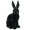 Floristik24 Large Easter Bunny Decoration Black Flocked Ceramic H42.5cm