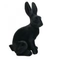 Floristik24 Large Easter Bunny Decoration Black Flocked Ceramic H42.5cm