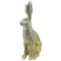 Floristik24 Decorative Bunny Sitting Gray Gold Vintage Easter 20.5x11x37cm