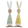 Floristik24 Decorative bunny with glasses Easter decoration wood metal Easter bunny 29cm 2pcs
