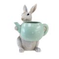 Floristik24 Decorative rabbit with teapot decorative figure table decoration Easter H22.5cm