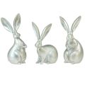 Floristik24 Decorative bunnies silver decorative figures Easter 17.5x20.5cm 3pcs