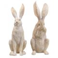 Floristik24 Deco rabbit sitting deco figures rabbit pair H37cm 2pcs