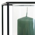 Floristik24 Decorative candle holder black metal lantern glass 12×12×13cm