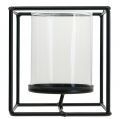 Floristik24 Decorative candle holder black metal lantern glass 12×12×13cm