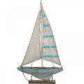Floristik24 Deco sailboat wood blue-white maritime table decoration H54.5cm
