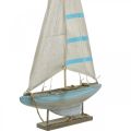 Floristik24 Deco sailboat wood blue-white maritime table decoration H54.5cm