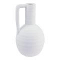 Floristik24 Decorative Vase White Flower Vase with Handle Ceramic H26cm