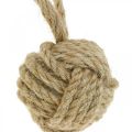 Floristik24 Decoration for hanging rope ball jute natural Ø5.5cm 3pcs
