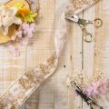 Gift ribbon with plant motifs, dill decorative ribbon, 40mm wide, 20m long | Floristik24.co.uk