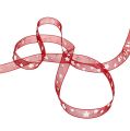 Floristik24 Gift ribbon for decoration dark red with stars 10mm 20m