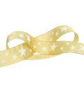 Floristik24 Deco ribbon gold with star pattern 25mm 20m