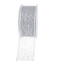 Floristik24 Deco ribbon mesh ribbon silver 50mm 20m