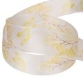 Organza Ribbon with Leaf Branch Design 25mm x 20m | Floristik24.co.uk