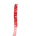 Floristik24 Deco ribbon red with star pattern 10mm 20m