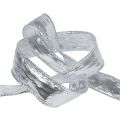 Floristik24 Deco ribbon silver with wire edge 25m