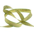 Floristik24 Gift ribbon for decoration Christmas Green-Gold 15mm 20m