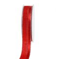 Floristik24 Deco ribbon Christmas red, gold 25mm 20m