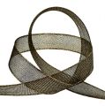Deco tape with lurex stripes black 25mm 20m | Floristik24.co.uk