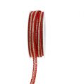 Floristik24 Gift ribbon for decoration narrow red with wire 8mm 15m