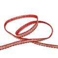 Floristik24 Gift ribbon for decoration narrow red with wire 8mm 15m