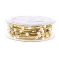 Floristik24 Decorative ribbon gold with pearls 10mm 8m