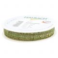 Floristik24 Deco ribbon moss green with gold Lurex wire reinforced 10mm 20m