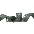 Floristik24 Deco ribbon star pattern gray-silver 40mm 25m