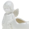 Floristik24 Decoration figure angel with heart 9,5cm white