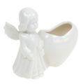 Floristik24 Decoration figure angel with heart 9,5cm white
