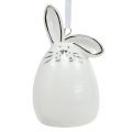 Floristik24 Decorative figure bunny to hang white, silver 6pcs