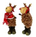 Floristik24 Decoration figure reindeer with scarf 15cm Brown 4pcs