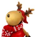 Floristik24 Decoration figure reindeer with scarf 15cm Brown 4pcs