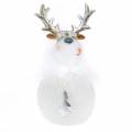 Floristik24 Decorative figure deer white 17cm