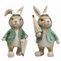 Floristik24 Deco figures deco rabbit with umbrella H10.5cm 4pcs