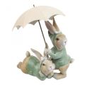 Floristik24 Deco figures rabbit pair Deco rabbits with umbrella H22cm