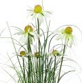 Floristik24 Artificial deco grass with chamomile in a pot 66cm