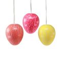 Floristik24 Decorative hanger Easter eggs yellow/pink/red craquelure Ø15cm 3pcs