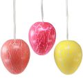 Floristik24 Decorative hanger Easter eggs yellow/pink/red craquelure Ø20cm 3pcs
