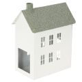 Floristik24 Decorative Metal House with Windows and Chimney, 22 cm, White